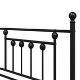 vidaXL Bedframe voor een daybed met hoofdeinde Zwart 90 x 190 cm Staal