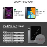 Hoes voor iPad Pro 11-inch (4e/3e/2e/1e gen 2022/2021/2020/2018) met potloodhouder, PU leer Smart Folio, Apple Pencil 2 ondersteuning, zwart