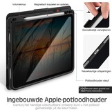 Hoes voor iPad Pro 11-inch (4e/3e/2e/1e gen 2022/2021/2020/2018) met potloodhouder, PU leer Smart Folio, Apple Pencil 2 ondersteuning, zwart