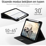 Hoes voor iPad Pro 11-inch (4e/3e/2e/1e gen 2022/2021/2020/2018) met potloodhouder, PU leer Smart Folio, Apple Pencil 2 ondersteuning, zwart
