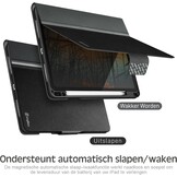 Hoes voor iPad Pro 11-inch (4e/3e/2e/1e gen 2022/2021/2020/2018) met potloodhouder, PU leer Smart Folio, Apple Pencil 2 ondersteuning, zwart