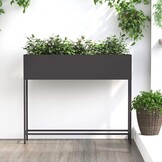 vidaXL Verhoogde Tuin Plantbak Zwart 100 x 26 x 82 cm Staal