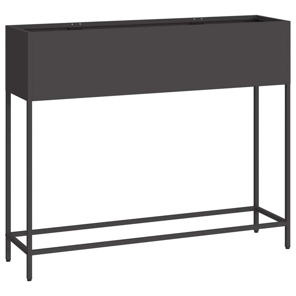 vidaXL Verhoogde Tuin Plantbak Zwart 100 x 26 x 82 cm Staal