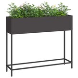 vidaXL Verhoogde Tuin Plantbak Zwart 100 x 26 x 82 cm Staal