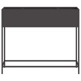 vidaXL Verhoogde Tuin Plantbak Zwart 100 x 26 x 82 cm Staal