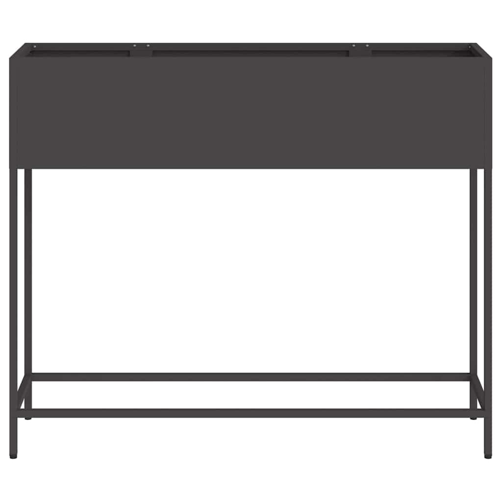 vidaXL Verhoogde Tuin Plantbak Zwart 100 x 26 x 82 cm Staal