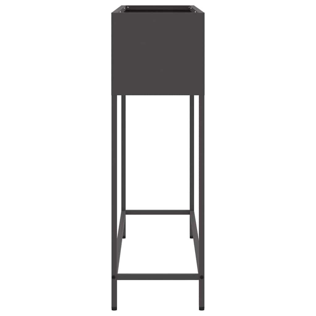 vidaXL Verhoogde Tuin Plantbak Zwart 100 x 26 x 82 cm Staal