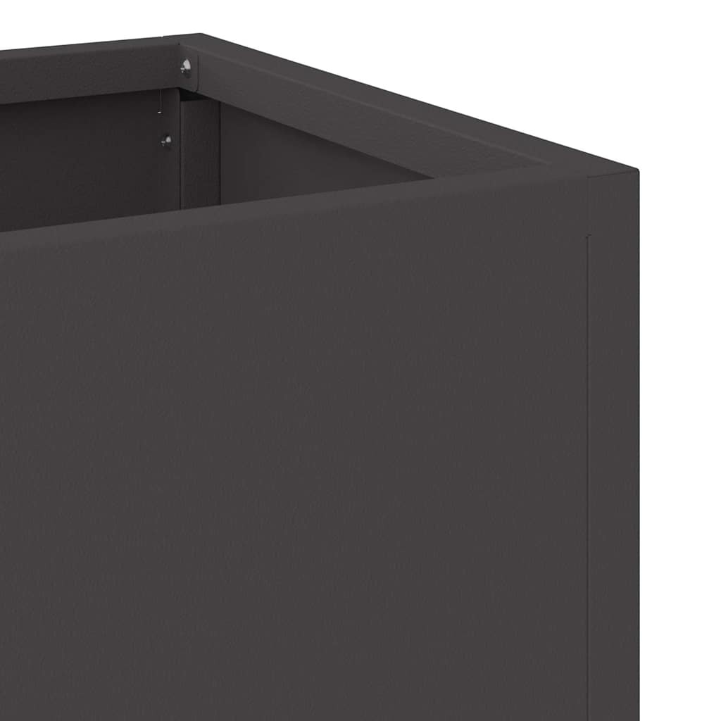 vidaXL Verhoogde Tuin Plantbak Zwart 100 x 26 x 82 cm Staal