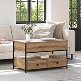 vidaXL Salontafel met lade Artisan Eiken 85 x 50 x 50 cm Bewerkt hout