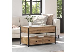 vidaXL Salontafel met Lade - Artisan Eiken, 85cm, 54% Korting
