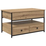 vidaXL Salontafel met lade Artisan Eiken 85 x 50 x 50 cm Bewerkt hout