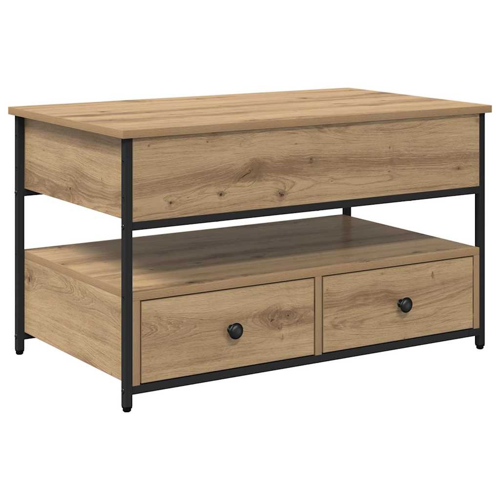 vidaXL Salontafel met lade Artisan Eiken 85 x 50 x 50 cm Bewerkt hout