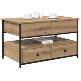 vidaXL Salontafel met lade Artisan Eiken 85 x 50 x 50 cm Bewerkt hout