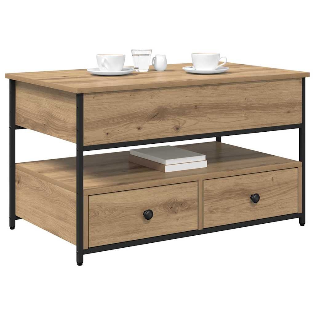 vidaXL Salontafel met lade Artisan Eiken 85 x 50 x 50 cm Bewerkt hout