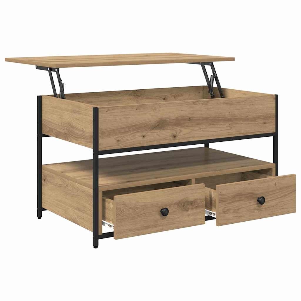 vidaXL Salontafel met lade Artisan Eiken 85 x 50 x 50 cm Bewerkt hout
