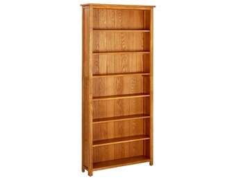 vidaXL Boekenkast met 7 schappen 90x22,5x200 cm massief eikenhout