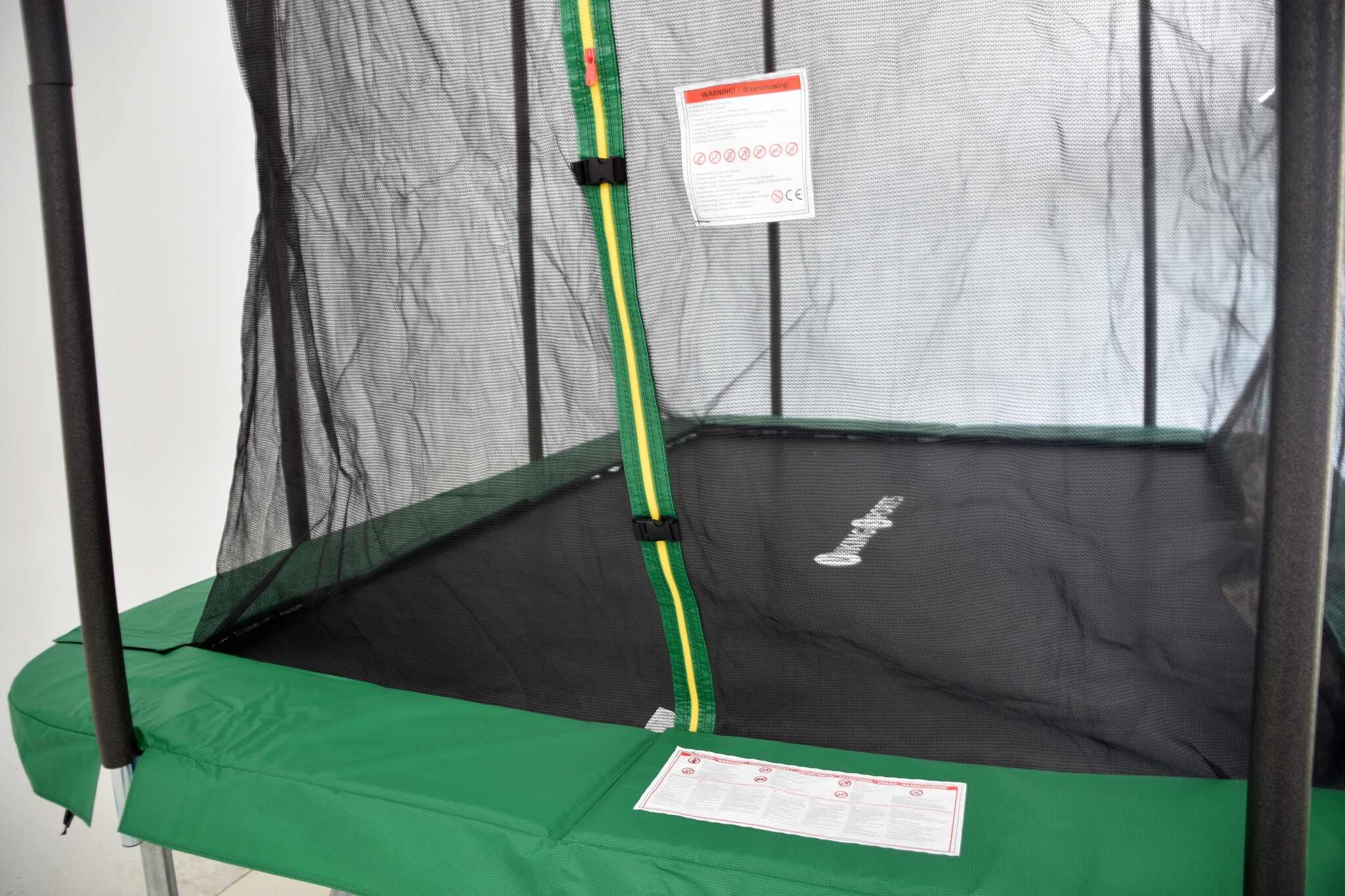 Trampoline rechthoekig - 318 x 253 cm - met net - groen