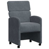 vidaXL Eetkamerstoelen met Wieltjes 2 st Fluweel Donkergrijs