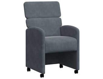 vidaXL Eetkamerstoelen met Wieltjes 2 st Fluweel Donkergrijs