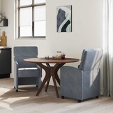 vidaXL Eetkamerstoelen met Wieltjes 2 st Fluweel Donkergrijs