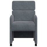 vidaXL Eetkamerstoelen met Wieltjes 2 st Fluweel Donkergrijs