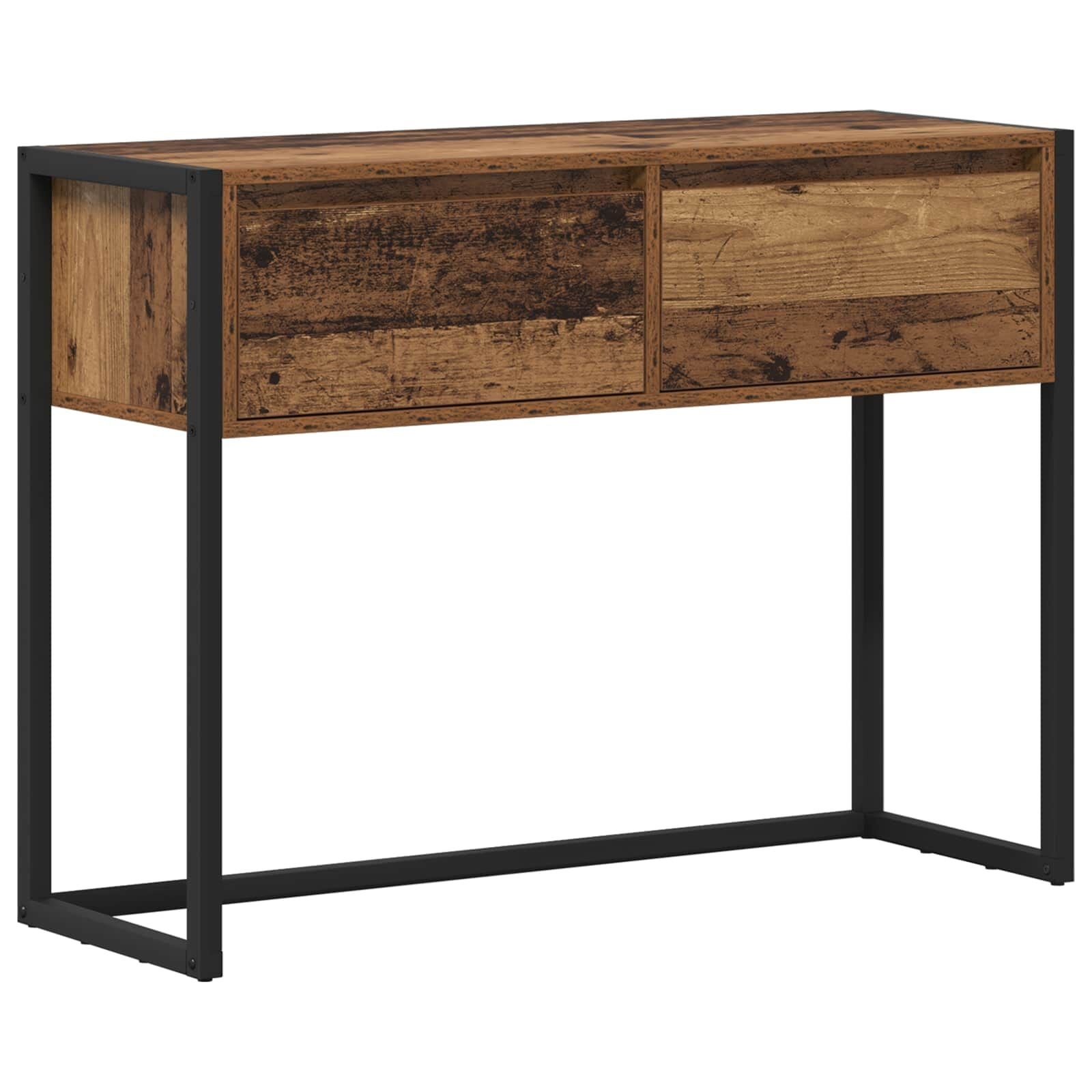vidaXL Bijzettafel Oud Hout 100 x 36 x 75 cm Bewerkt hout
