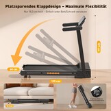 Inklapbare loopband voor thuis met 15% automatische helling, 3,5 pk loopband, helling met 12 HIIT-programma's, smart-app, 1-14 km/u wandelpad met led-display, hartslagmeting, 136 kg