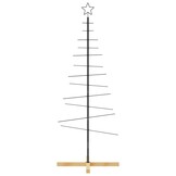 Moderne Metalen Kerstboom met Houten Basis 150 cm - 77% Korting