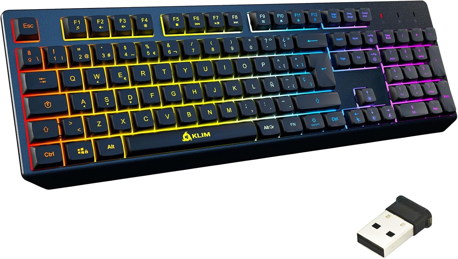 Draadloos Gaming Toetsenbord Spaans Zwart - RGB | 79% Korting