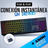 Draadloos Gaming Toetsenbord Spaans Zwart - RGB | 79% Korting