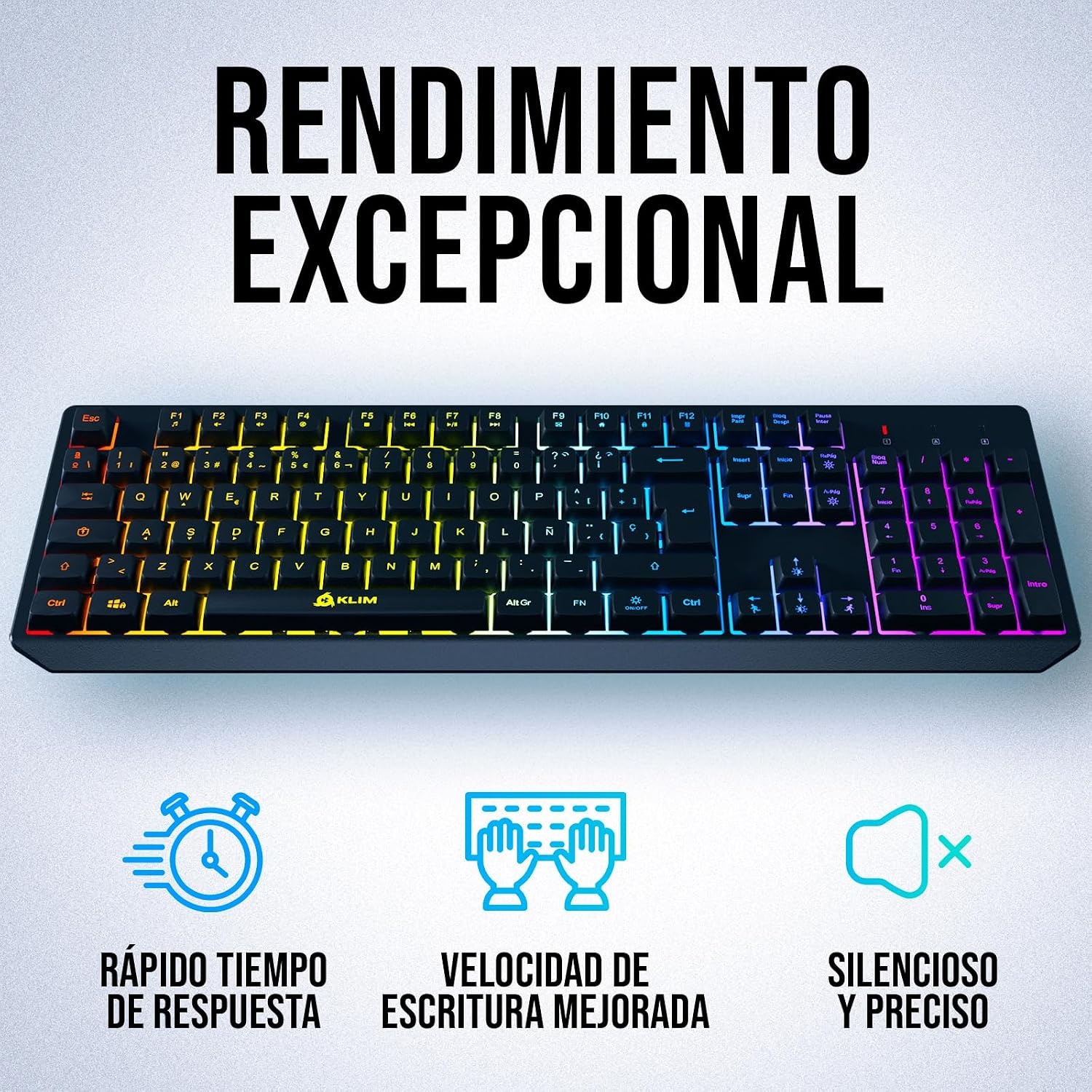 Draadloos Gaming Toetsenbord Spaans Zwart - RGB | 79% Korting