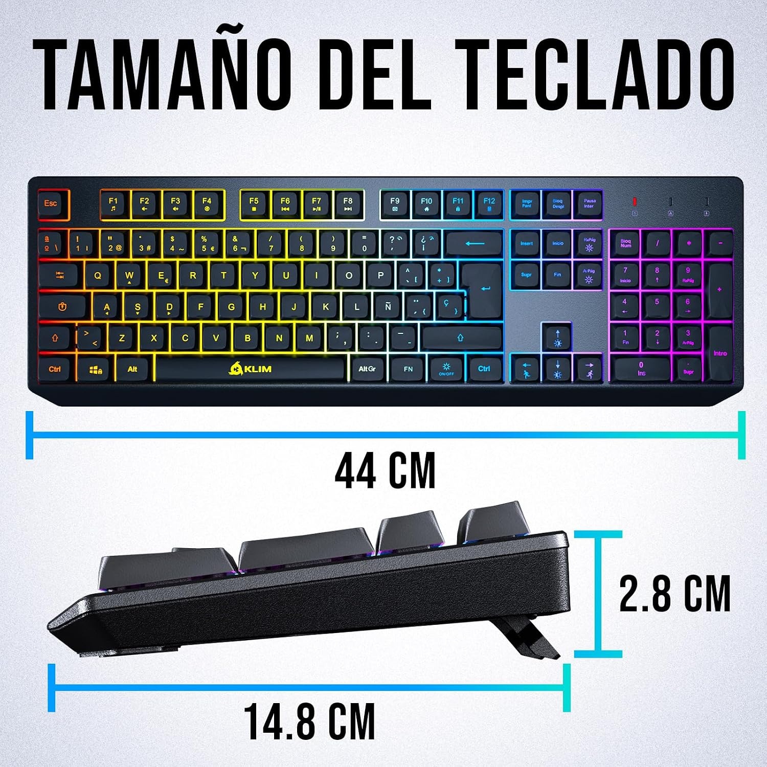 Draadloos Gaming Toetsenbord Spaans Zwart - RGB | 79% Korting