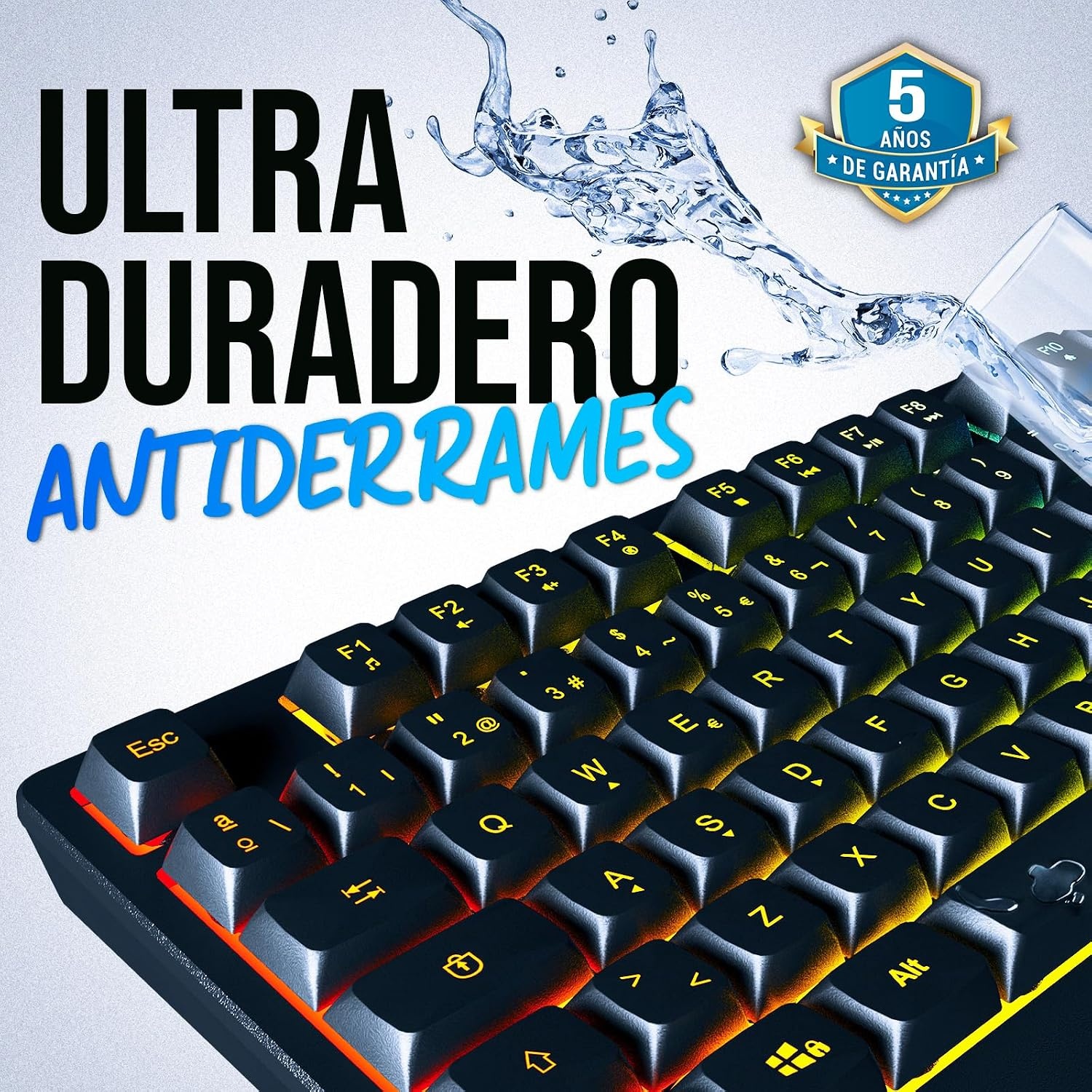 Draadloos Gaming Toetsenbord Spaans Zwart - RGB | 79% Korting