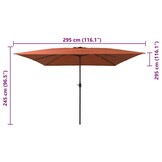 Tuinparasol Rood/Zwart - 295cm - 34% Korting
