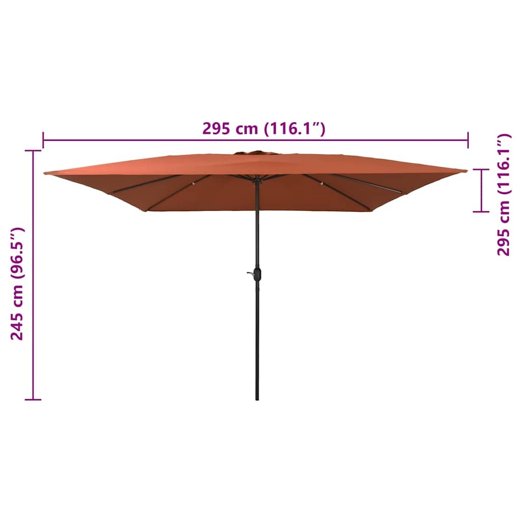 Tuinparasol Rood/Zwart - 295cm - 34% Korting