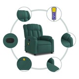 Verstelbare Massagestoel Donkergroen Stof - 35% Korting