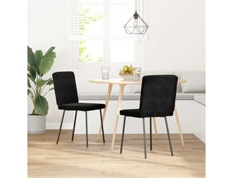 2 Zwarte Fluwelen Eetkamerstoelen - Comfort & Stijl