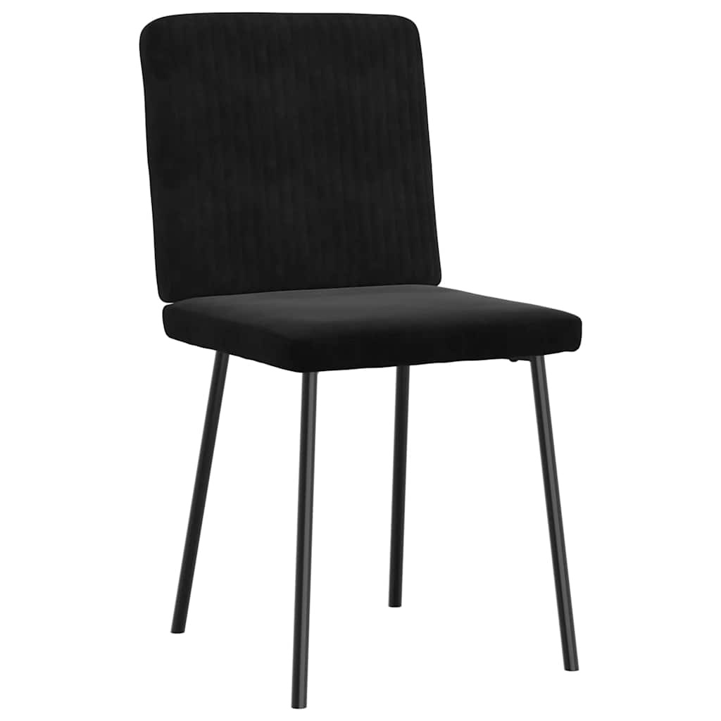 2 Zwarte Fluwelen Eetkamerstoelen - Comfort & Stijl