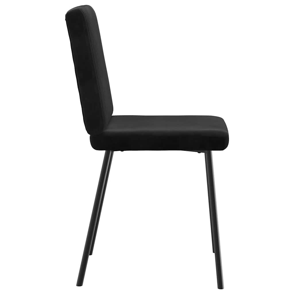 2 Zwarte Fluwelen Eetkamerstoelen - Comfort & Stijl