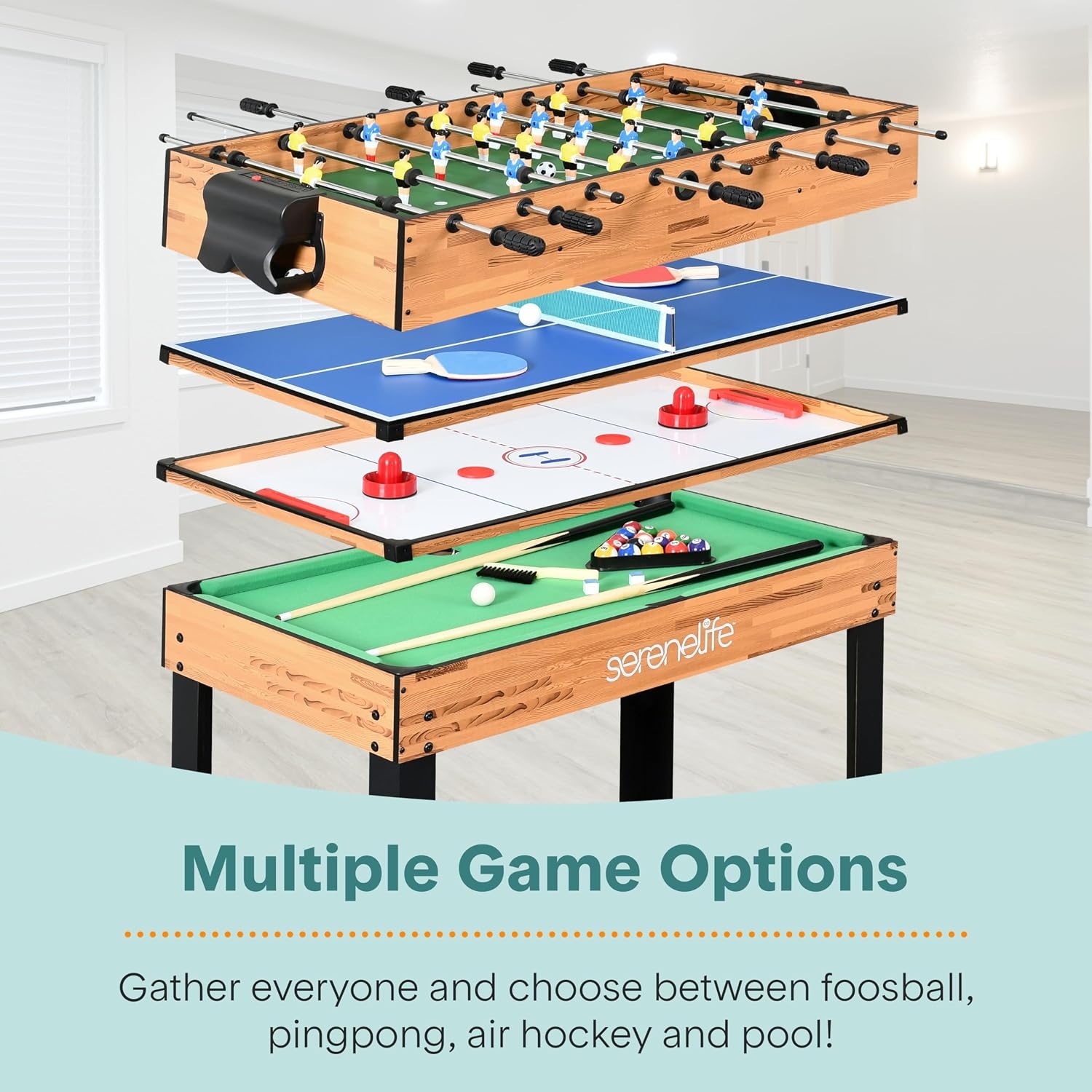 Multifunctionele Speeltafel 4-in-1 met 35% Korting | 122 cm