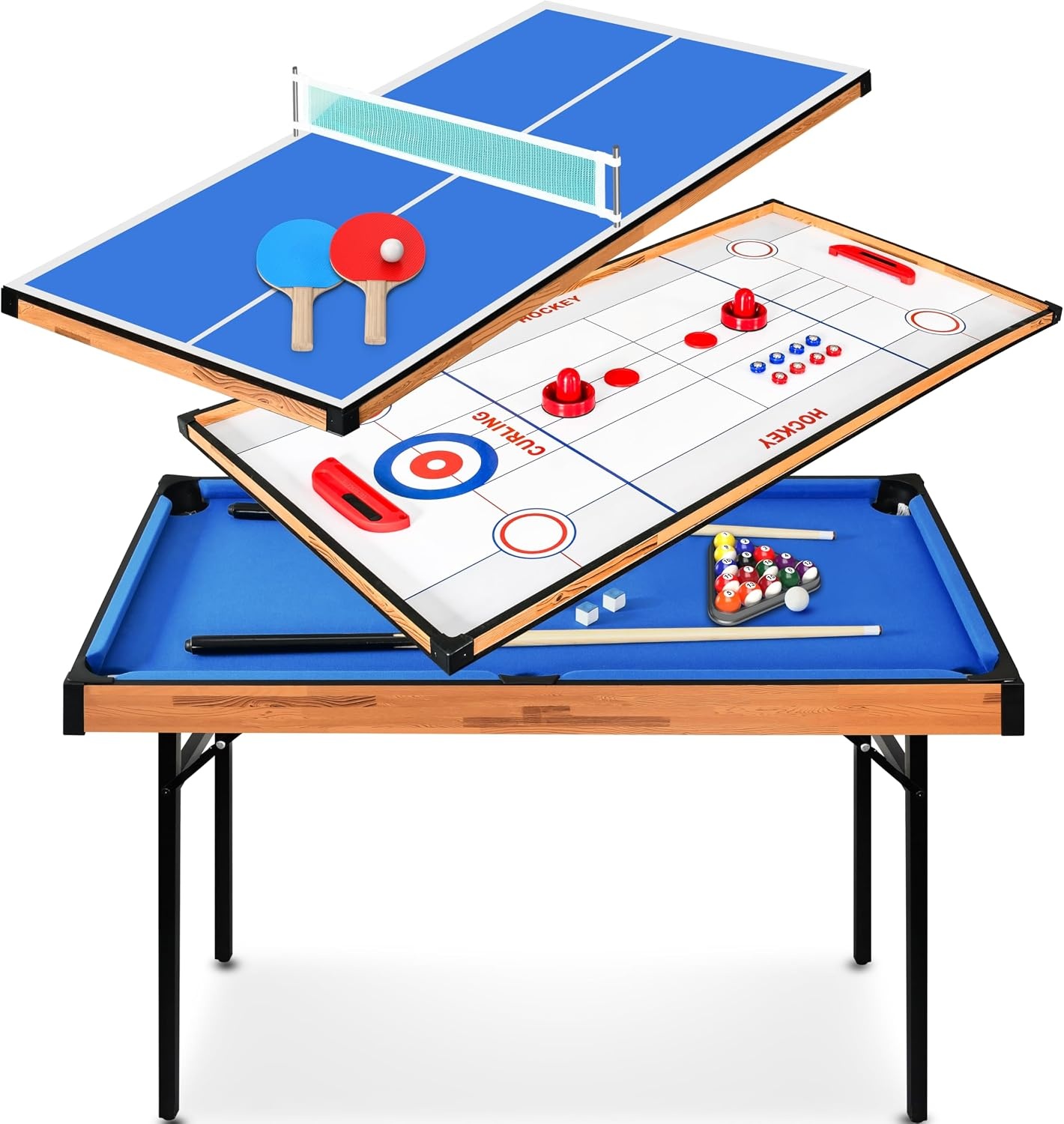 Multifunctionele Speeltafel 4-in-1 met 35% Korting | 122 cm