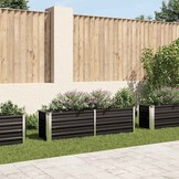 Verhoogde Plantenbak 160x40x45cm Staal Antraciet met 34% Korting