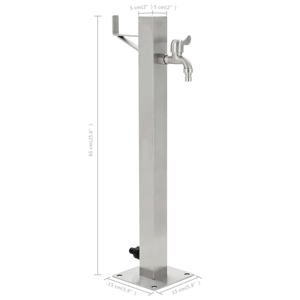 Roestvrijstalen Tuinwaterkolom Vierkant 65cm (29% Korting)
