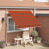 250 cm Uittrekbare Luifel, Oranje/Bruin - 30% Korting