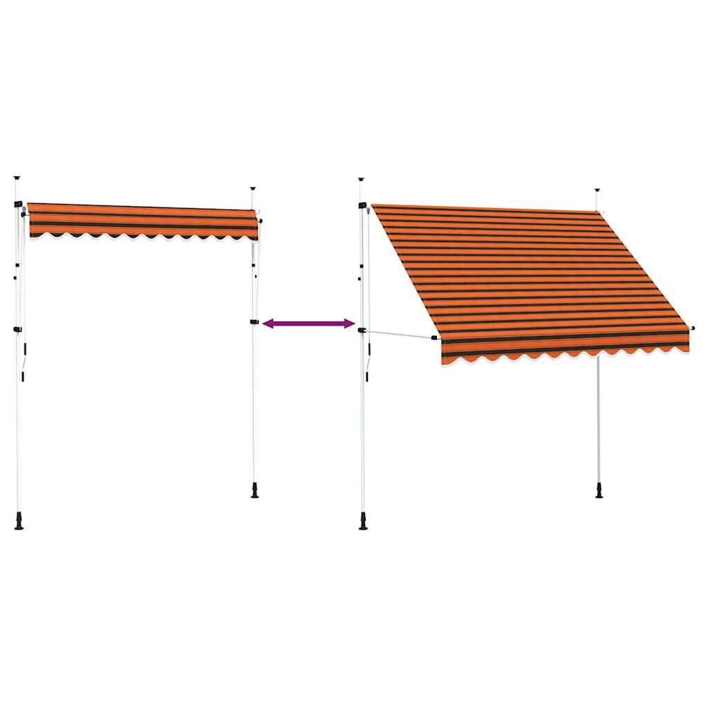 250 cm Uittrekbare Luifel, Oranje/Bruin - 30% Korting