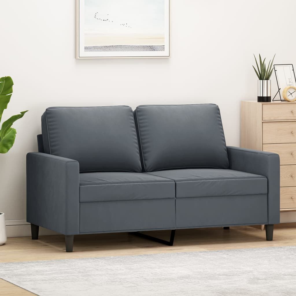 VidaXL Tweezitsbank 120cm Fluweel Donkergrijs - 30% Korting!