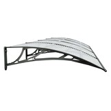 Deurluifel Polycarbonaat Zwart 400x100 cm - 30% Korting