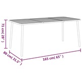 Antraciet Stalen Tuintafel 165cm - 35% Korting!