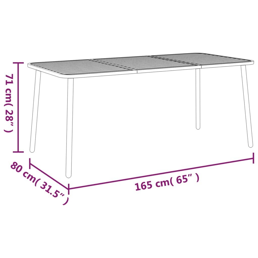 Antraciet Stalen Tuintafel 165cm - 35% Korting!