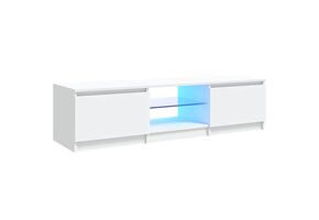 Stijlvol Wit TV-meubel met LED-verlichting | 140x40x35,5 cm | 35% Korting